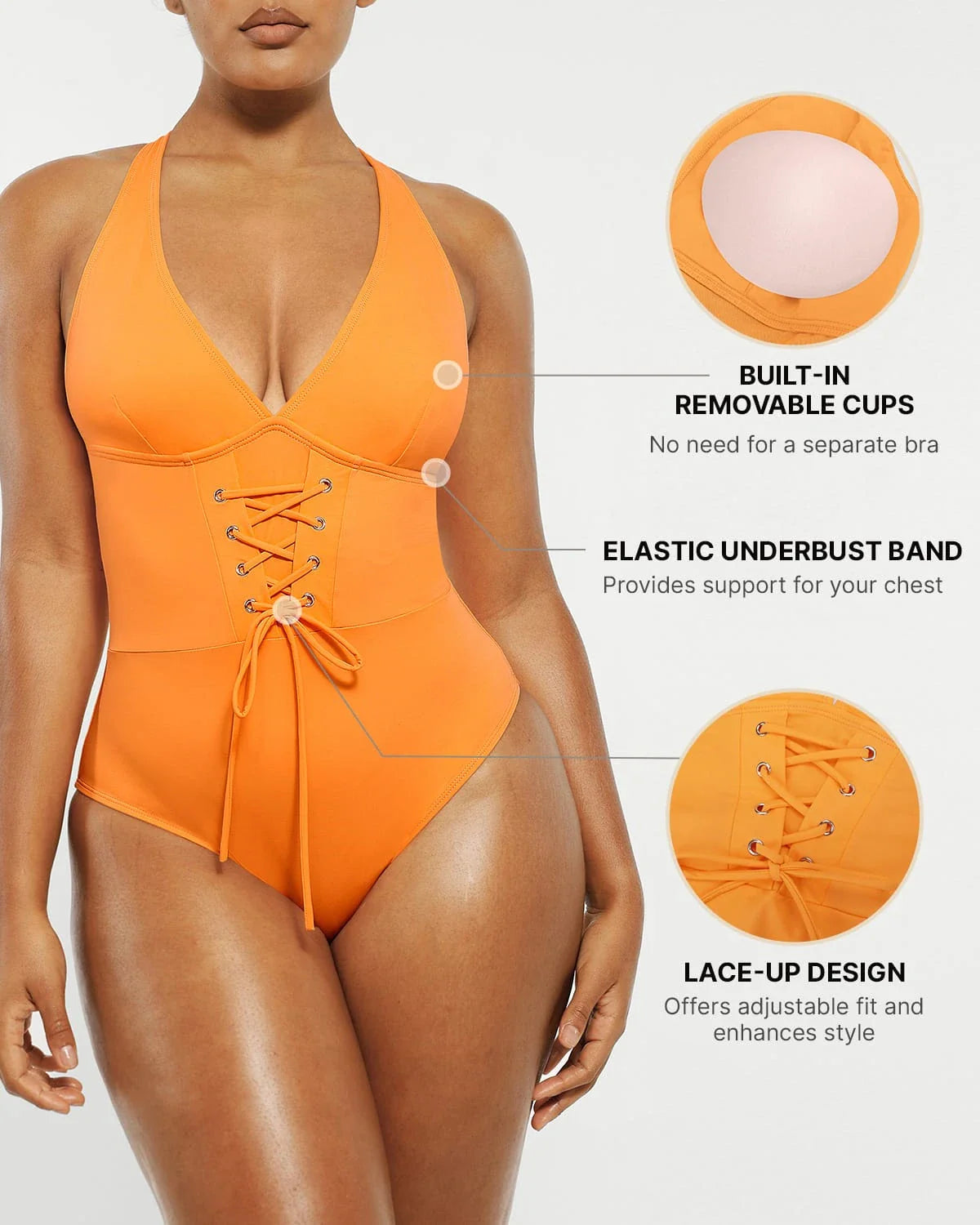Smart Sculpt Plunge Corset Shaping Swimsuit